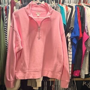 J. Crew pink quarter zip pullover